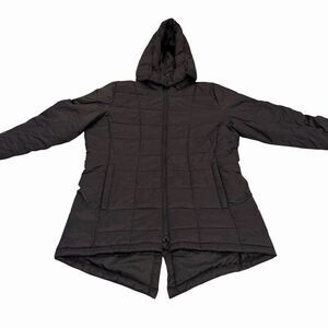 Swiss Tech Jacket Women’s Hooded Black Puffer Size Large 12-14 Full Zip Coat